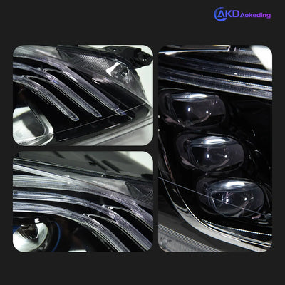 Phares LED Mercedes Classe S W221 2006-2013 - installé sur véhicule - Becquet Voiture