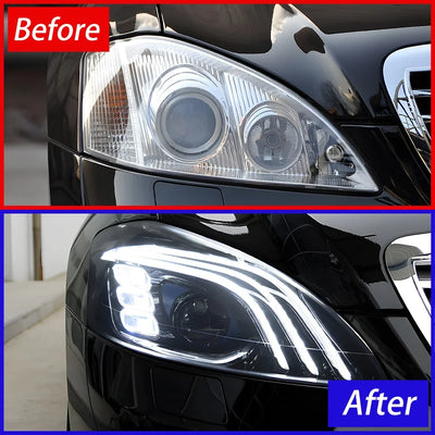 Phares LED Mercedes Classe S W221 2006-2013 (réf. 2) - vue de profil - Becquet Voiture