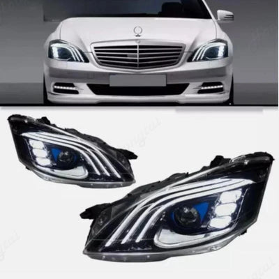 Phares LED Mercedes Classe S W221 Clignotant Dynamique - vue arrière - Becquet Voiture