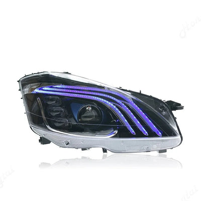 Phares LED Mercedes Classe S W221 Clignotant Dynamique - vue de trois-quarts - Becquet Voiture