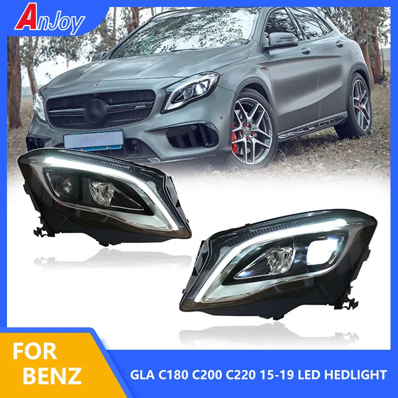 Phares LED Mercedes GLA C180 C200 C220 2015-2019 - vue de face - Becquet Voiture