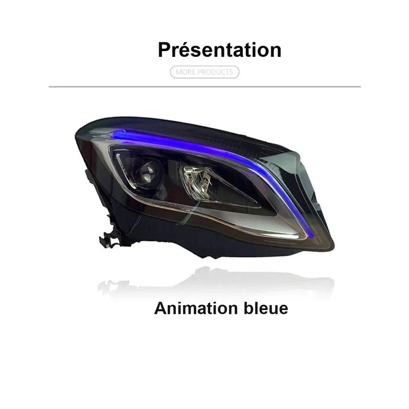 LED Headlights Mercedes GLA C180 C200 C220 2015-2019 - side view - Becquet Voiture