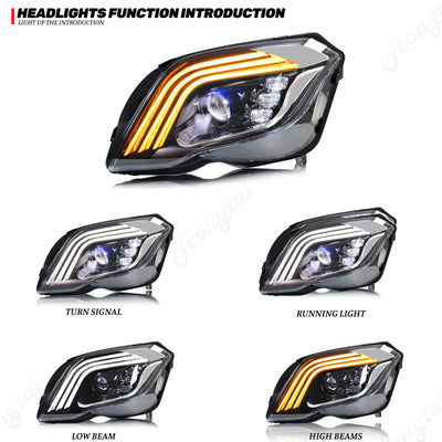 Phares LED Mercedes GLK350 GLK250 2013-2015 Look AMG - packshot studio - Becquet Voiture