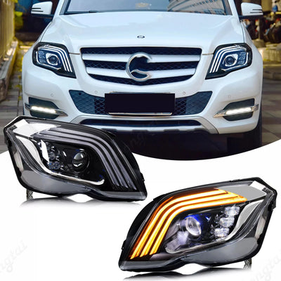 Phares LED Mercedes GLK350 GLK250 2013-2015 Look AMG - vue de face - Becquet Voiture