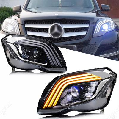 Phares LED Mercedes GLK350 GLK250 2013-2015 Look AMG - vue de profil - Becquet Voiture