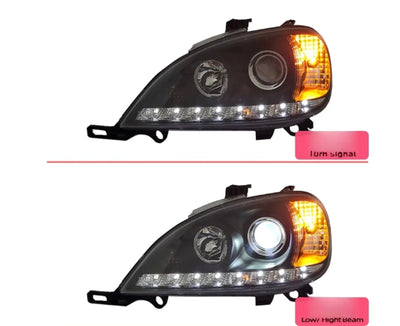 Phares LED Mercedes ML W163 ML280 Angel Eyes DRL Diurne - vue de face - Becquet Voiture