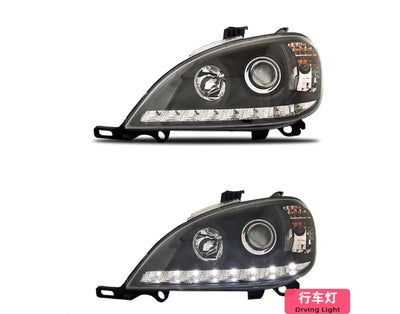 Phares LED Mercedes ML W163 ML280 Angel Eyes DRL Diurne - vue de profil - Becquet Voiture