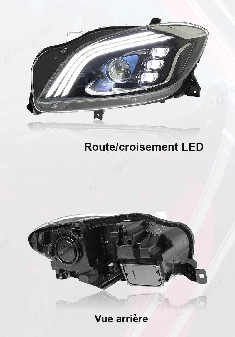 LED Headlights Mercedes ML W166 2012-2015 AMG Projector Lens - fitted on vehicle - Becquet Voiture