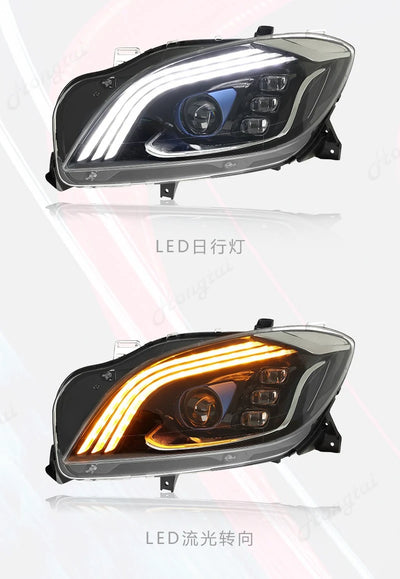 Phares LED Mercedes ML W166 2012-2015 Lentille Projecteur AMG - vue de trois-quarts - Becquet Voiture