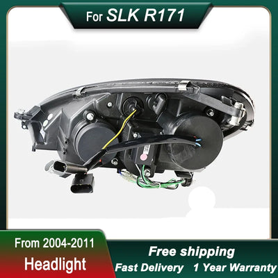 Phares LED Mercedes SLK R171 SLK200 SLK300 2004-2011 DRL - installé sur véhicule - Becquet Voiture