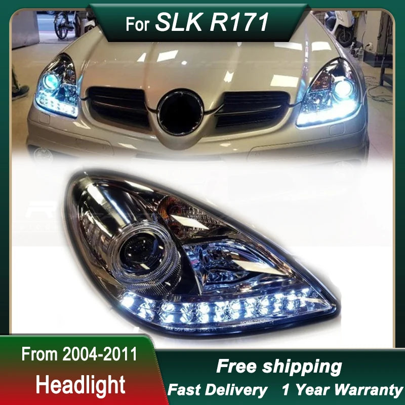 Phares LED Mercedes SLK R171 SLK200 SLK300 2004-2011 DRL - vue de face - Becquet Voiture