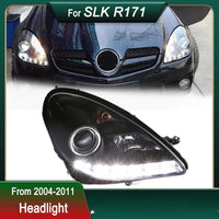 Phares LED Mercedes SLK R171 SLK200 SLK300 2004-2011 DRL - vue de trois-quarts - Becquet Voiture