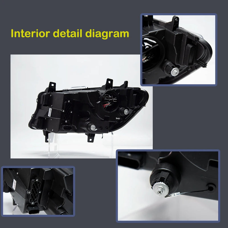 LED Headlights Mercedes Sprinter W907 2018-2023 Maybach Style - fitted on vehicle - Becquet Voiture