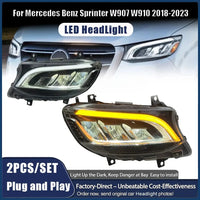 Phares LED Mercedes Sprinter W907 W910 2019-2023 - vue de face - Becquet Voiture