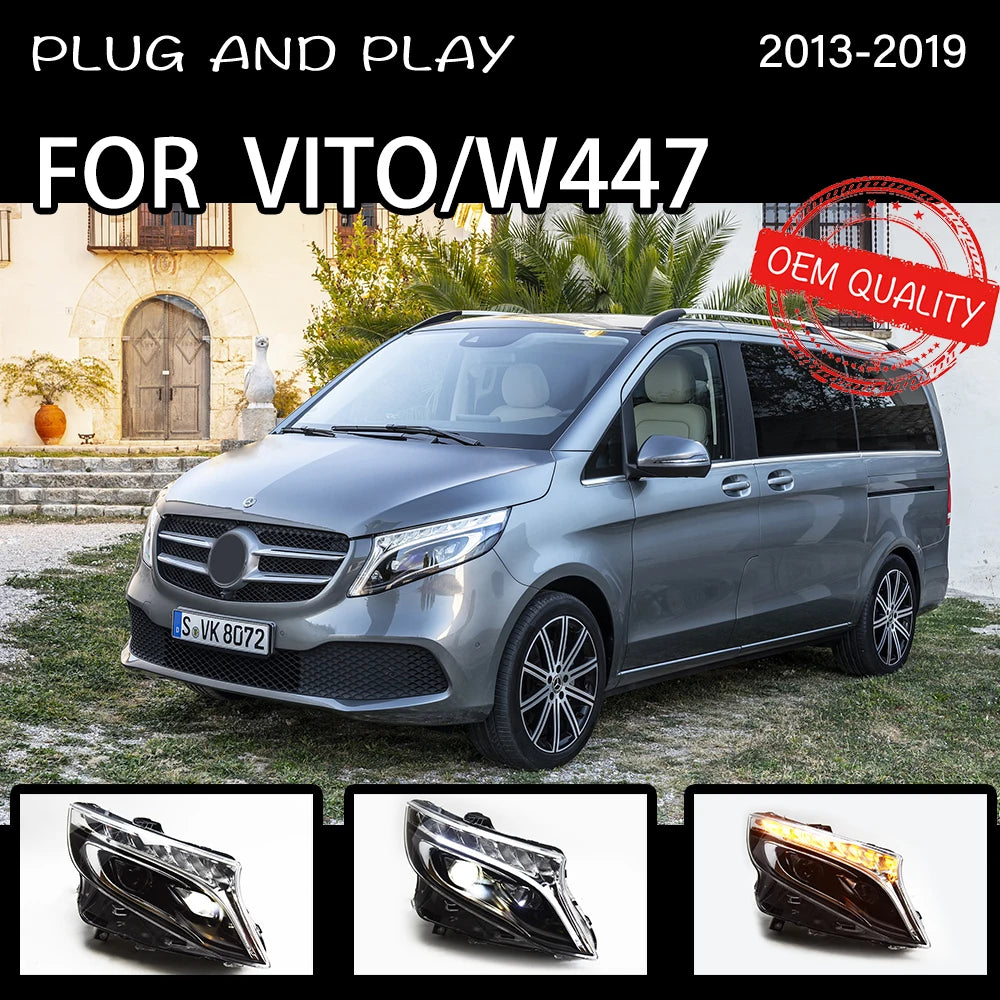 Phares LED Mercedes Vito 2013-2019 - vue de face - Becquet Voiture
