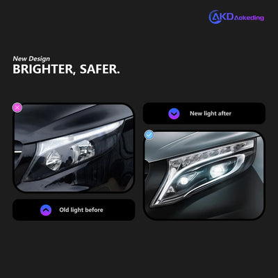 Phares LED Mercedes Vito 2013-2019 - vue de profil - Becquet Voiture