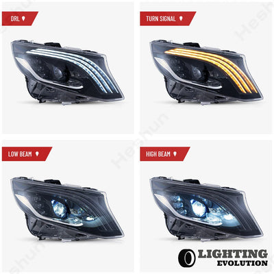 Phares LED Mercedes Vito Classe V V250 V260 W447 Maybach - installé sur véhicule - Becquet Voiture