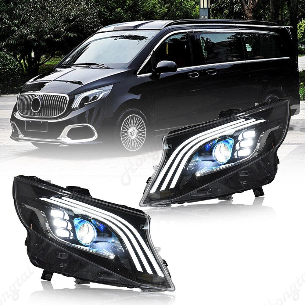 Phares LED Mercedes Vito Classe V W447 V260 2016-2020 - vue de face - Becquet Voiture