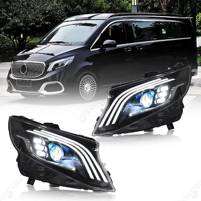 Phares LED Mercedes Vito Classe V W447 V260 2016-2020 - vue de face - Becquet Voiture