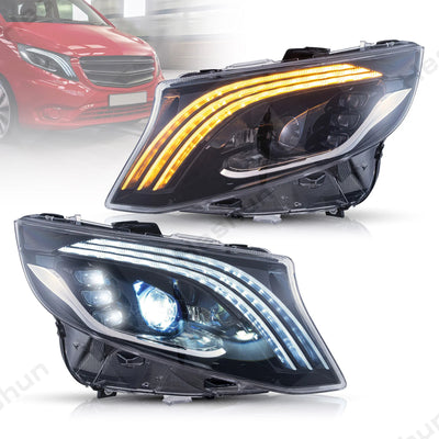 Phares LED Mercedes Vito V-Class W447 Animation Démarrage - vue de profil - Becquet Voiture