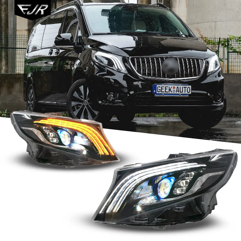 Phares LED Mercedes Vito W447 2016-2020 - vue de face - Becquet Voiture