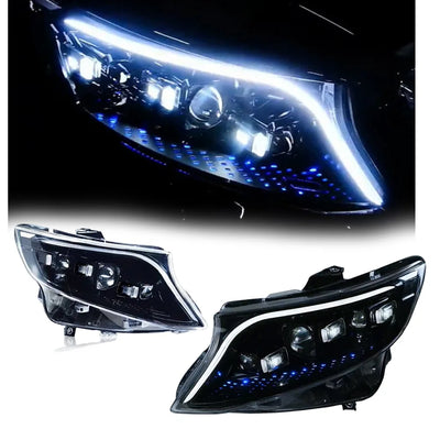 Phares LED Mercedes Vito W447 2016-2023 Feux Jour Clignotant - vue de face - Becquet Voiture