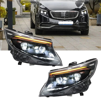 Phares LED Mercedes Vito W447 2016-2023 (réf. 2) - vue de face - Becquet Voiture