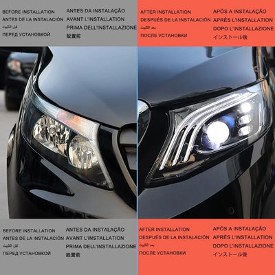 Phares LED Mercedes Vito W447 Classe V 2016-2023 - vue de profil - Becquet Voiture