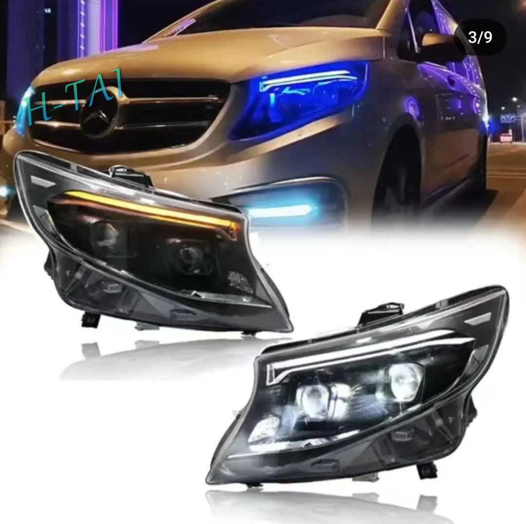 Phares LED Mercedes Vito W447 Metris Animation Démarrage - vue de face - Becquet Voiture