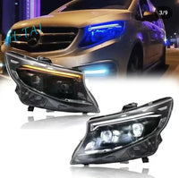 Phares LED Mercedes Vito W447 Metris Animation Démarrage - vue de face - Becquet Voiture