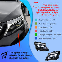 Phares LED Mercedes Vito W447 Metris Classe V 2016-2023 - détail du montage - Becquet Voiture