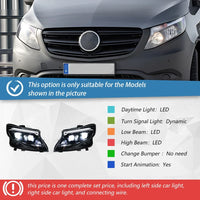 Phares LED Mercedes Vito W447 Metris Classe V 2016-2023 - vue rapprochée - Becquet Voiture