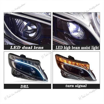 Phares LED Mercedes Vito W447 V250 V260 2016-2023 - packshot studio - Becquet Voiture