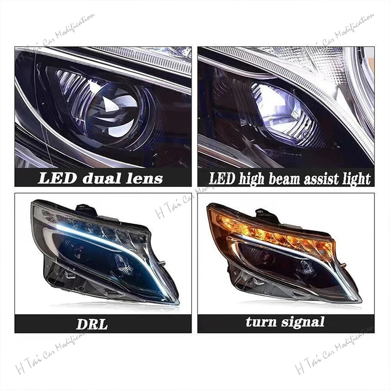 Phares LED Mercedes Vito W447 V250 V260 2016-2023 - packshot studio - Becquet Voiture