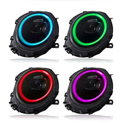 Phares LED Mini Cooper R56 R57 R58 R59 2007-2013 (réf. 2) - installé sur véhicule - Becquet Voiture