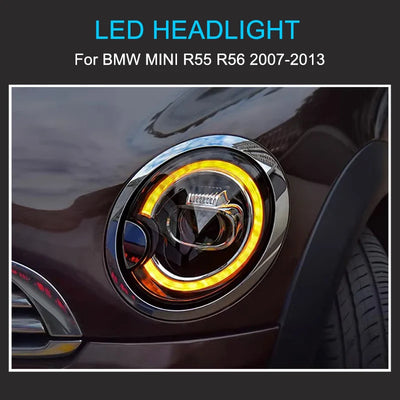 Phares LED Mini Cooper R56 R57 R58 R59 2007-2013 - vue de trois-quarts - Becquet Voiture