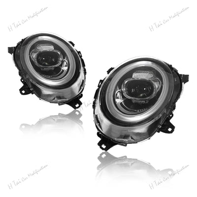 Phares LED Mini F55 F56 F57 2014-2021 - vue rapprochée - Becquet Voiture