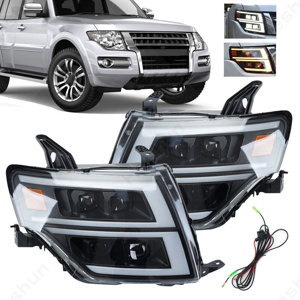 Phares LED Mitsubishi Pajero V97 2006-2021 DRL Paire - vue de face - Becquet Voiture