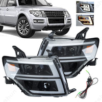 Phares LED Mitsubishi Pajero V97 2006-2021 DRL Paire - vue de face - Becquet Voiture