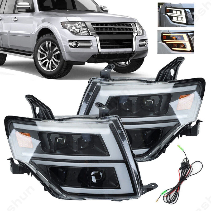 Phares LED Mitsubishi Pajero V97 2006-2021 DRL Paire - vue de face - Becquet Voiture