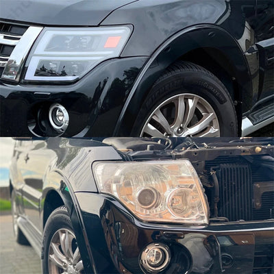 Phares LED Mitsubishi Pajero V97 2006-2021 DRL Paire - vue de profil - Becquet Voiture