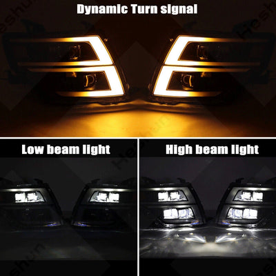 Phares LED Mitsubishi Pajero V97 2006-2021 DRL Paire - vue de trois-quarts - Becquet Voiture