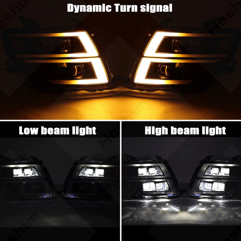 Phares LED Mitsubishi Pajero V97 2006-2021 DRL Paire - vue de trois-quarts - Becquet Voiture