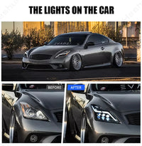 LED-Scheinwerfer Paar Infiniti G37 Q60 Coupé 2008-2015 - Seitenansicht - Becquet Voiture