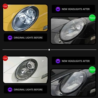Phares LED Porsche 911 997.1 997.2 2005-2019 - vue de profil - Becquet Voiture