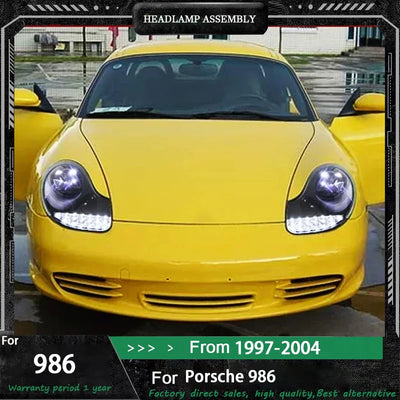 Phares LED Porsche Boxster 986 911 996 1997-2004 - vue de face - Becquet Voiture