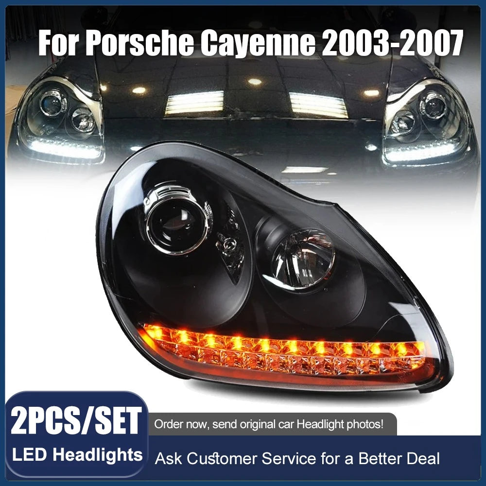 Phares LED Porsche Cayenne 955 2003-2008 - vue de face - Becquet Voiture