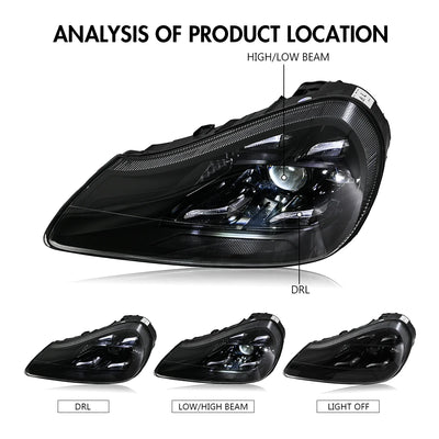 Phares LED Porsche Cayenne 957 2007-2010 - installé sur véhicule - Becquet Voiture