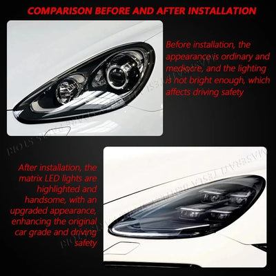 Phares LED Porsche Cayenne 958.1 958.2 2011-2017 - vue de trois-quarts - Becquet Voiture