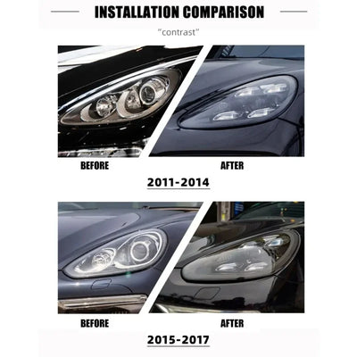 Phares LED Porsche Cayenne 958 2011-2018 - vue de trois-quarts - Becquet Voiture
